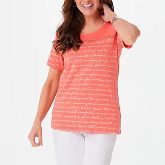 Denim & Co. Printed Perfect Jersey Scoop-Neck Top - Picture 1 of 4